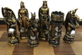 Gold and Silver Medieval Chess Men Set Z440696