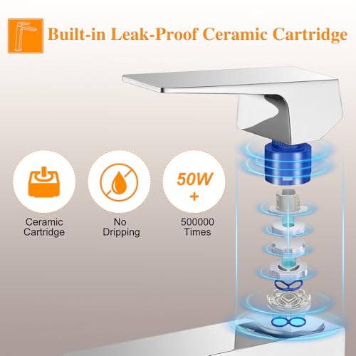 Chrome Tall Single Handle One Hole Vessel Sink Faucet X942558