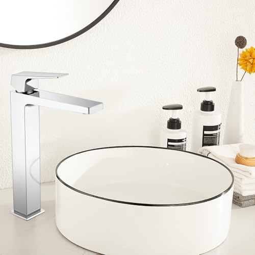 Chrome Tall Single Handle One Hole Vessel Sink Faucet X942558