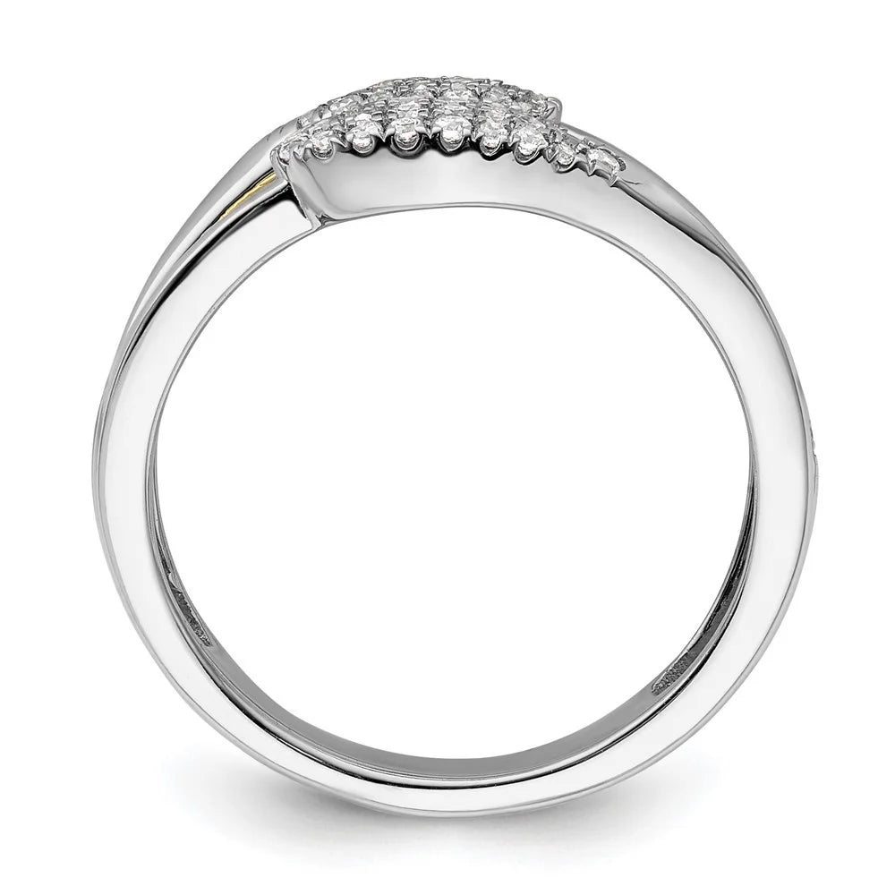 14k White Gold with Yellow Plated Lab Grown Diamond Ring K7137