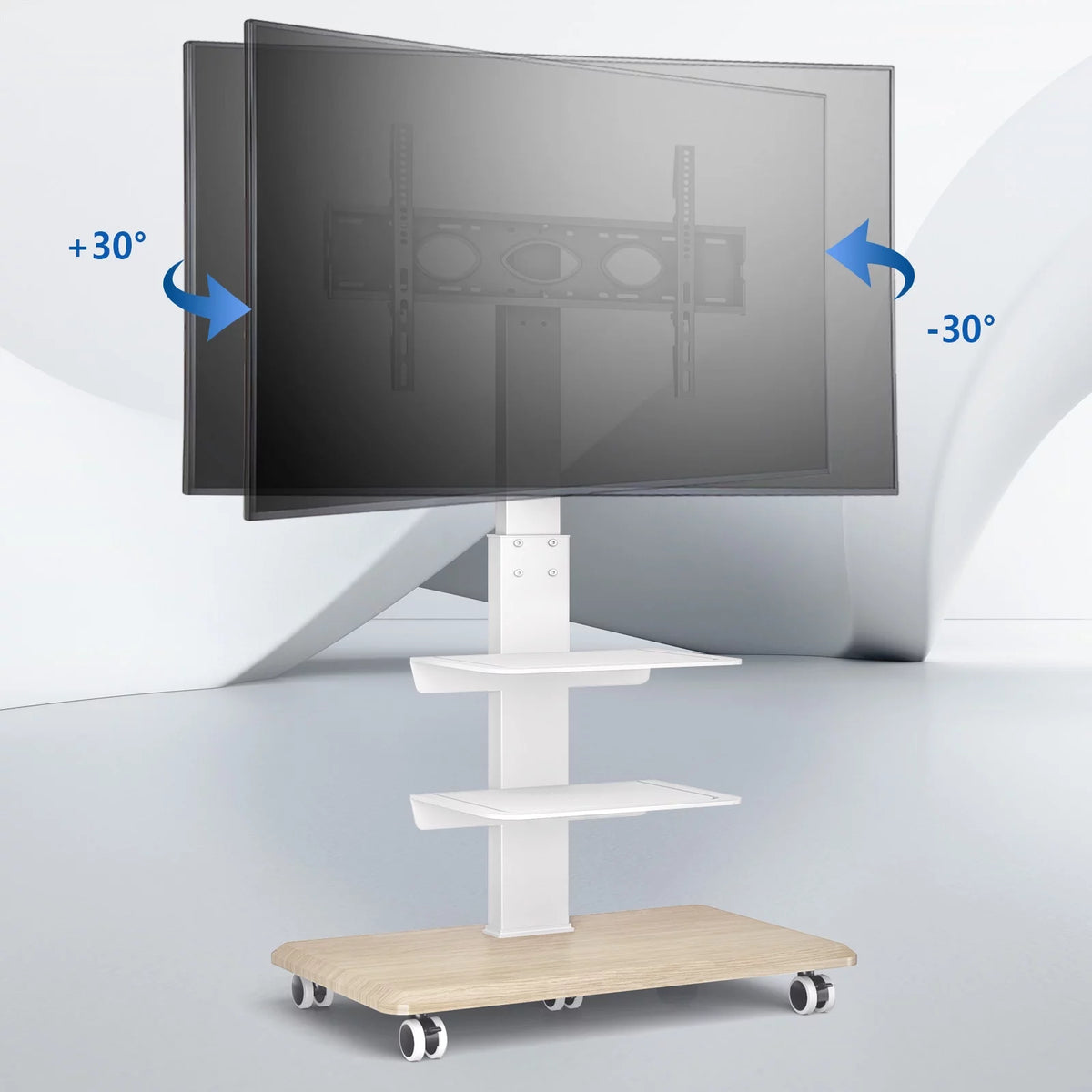 Black Rolling TV Stand with 3 Shelves F465007