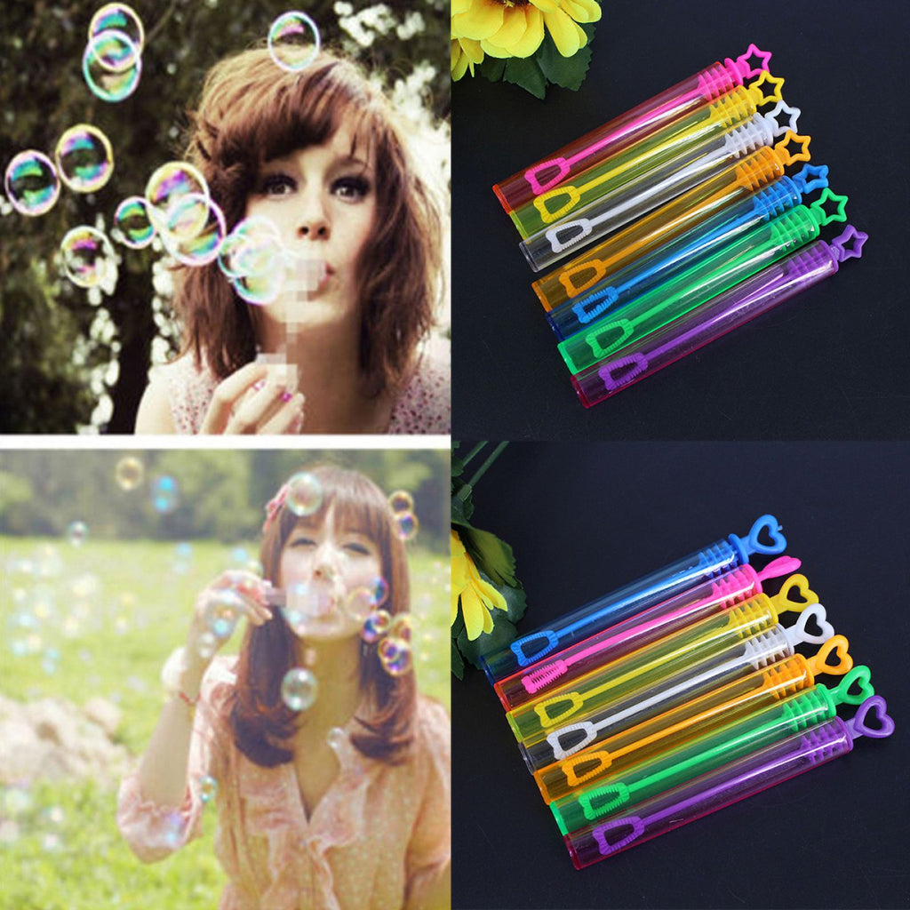 12Pcs Star Heart Shape Bubble Wands Toys I2515