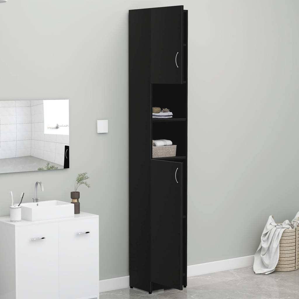 Black Chipboard Bathroom Cabinet O9732