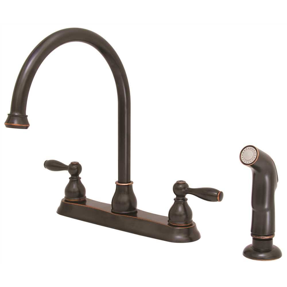 Oil Rubbed Bronze High Arc Kitchen Faucet with Sprayer X463
