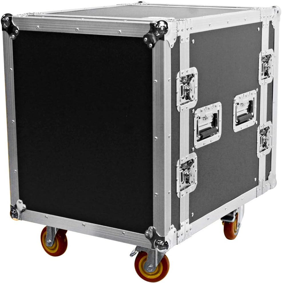 Heavy Duty 12 Space ATA Rack Case with 4 Inch Casters V584