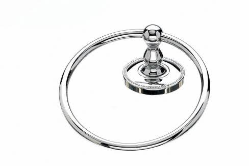Polished Chrome Beaded Backplate Bath Ring Q52179