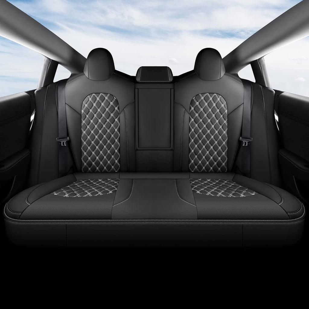 Black Pu Leather Car Seat Covers for Tesla Model Y M820832