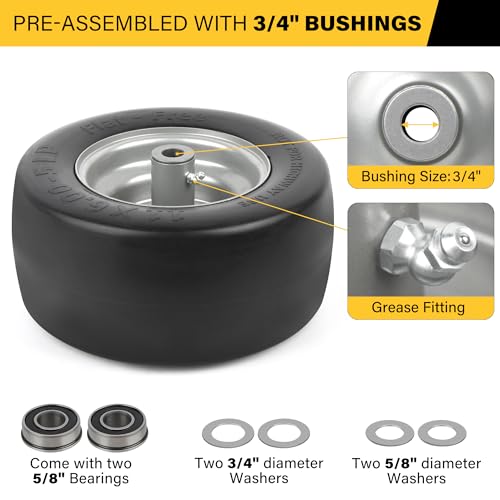 13x5.00-6 Flat Free Tire and Wheel with Smooth Tread B6813
