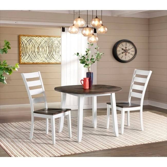 Gray White Drop Leaf Table B555