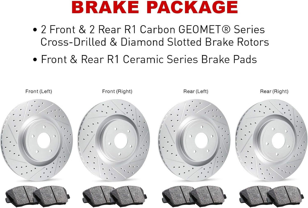 Carbon Brake Rotors Drill Slot Ceramic Pads B701