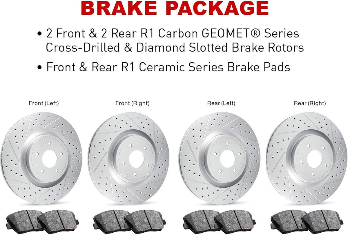 Carbon Brake Rotors Drill Slot Ceramic Pads B701