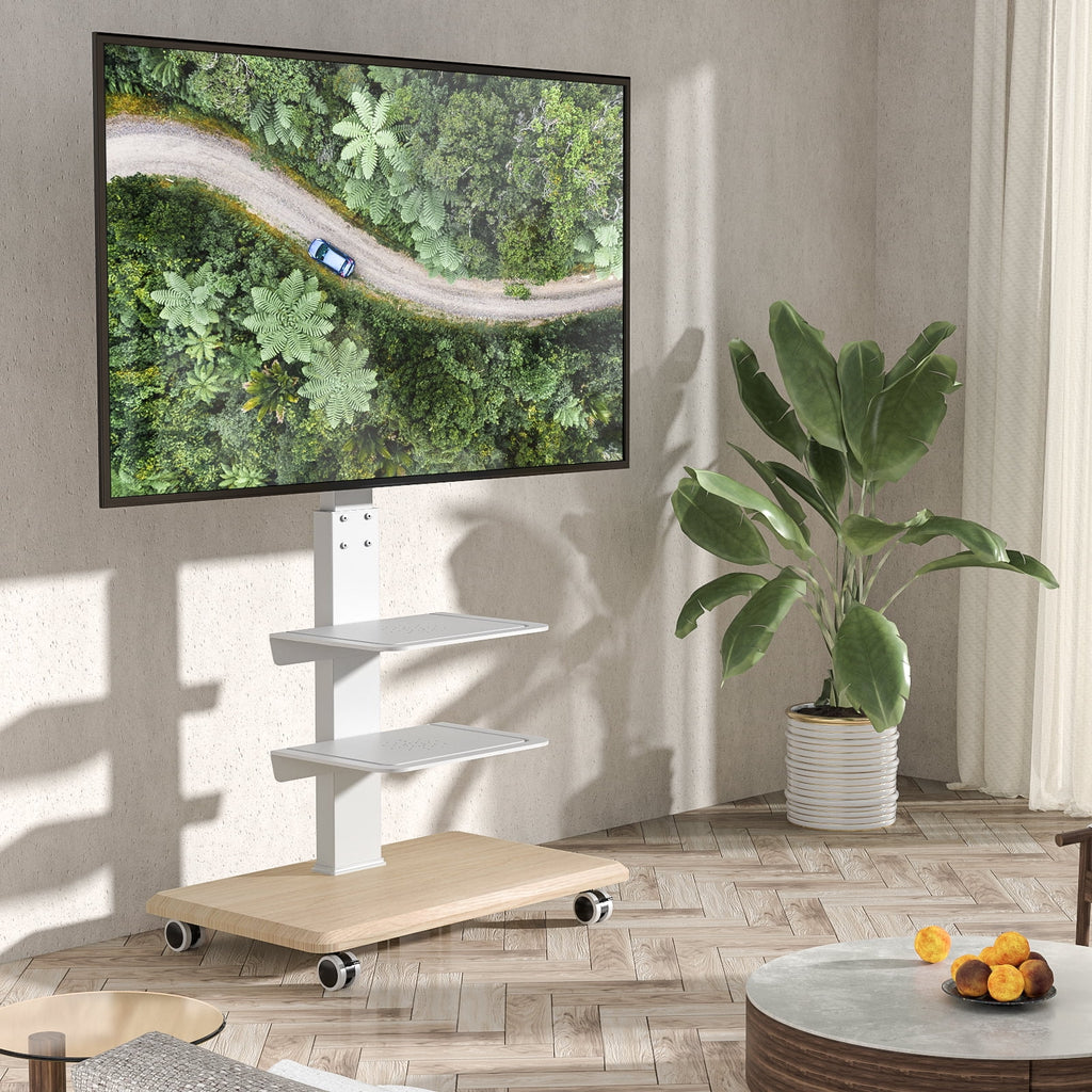 Black Rolling TV Stand with 3 Shelves F465007