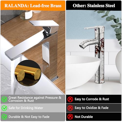 Chrome Tall Single Handle One Hole Vessel Sink Faucet X942558