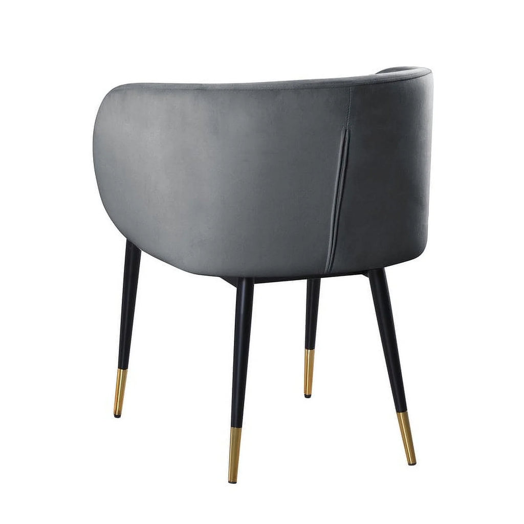 Gray Velvet Upholstered Side Chair Y3021