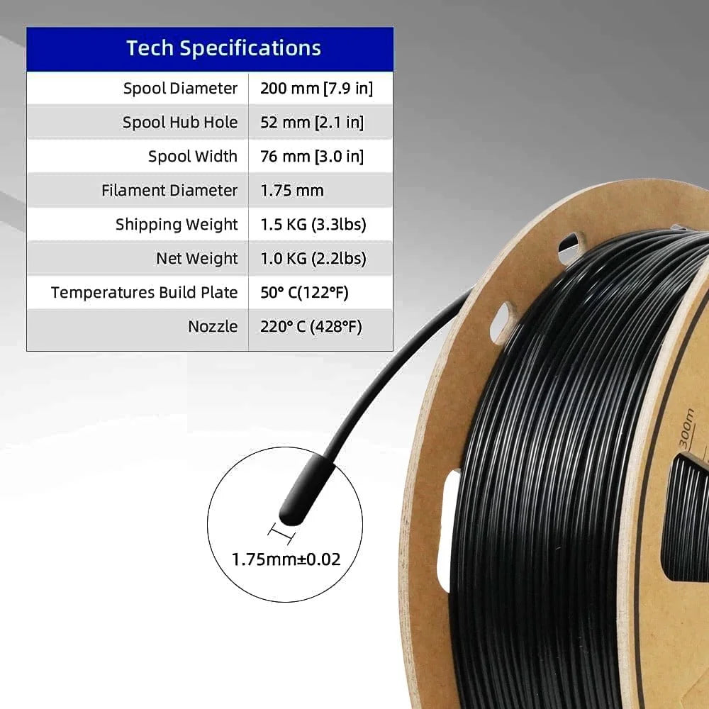 1.75mm Multicolor PLA 3D Printer Filament, 1KG/2.2lbs S290381