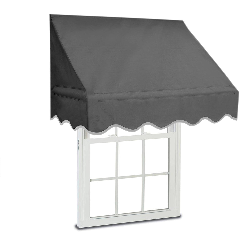 Retractable Door or Window Canopy Awning 6 x 2 Feet Gray Q29676