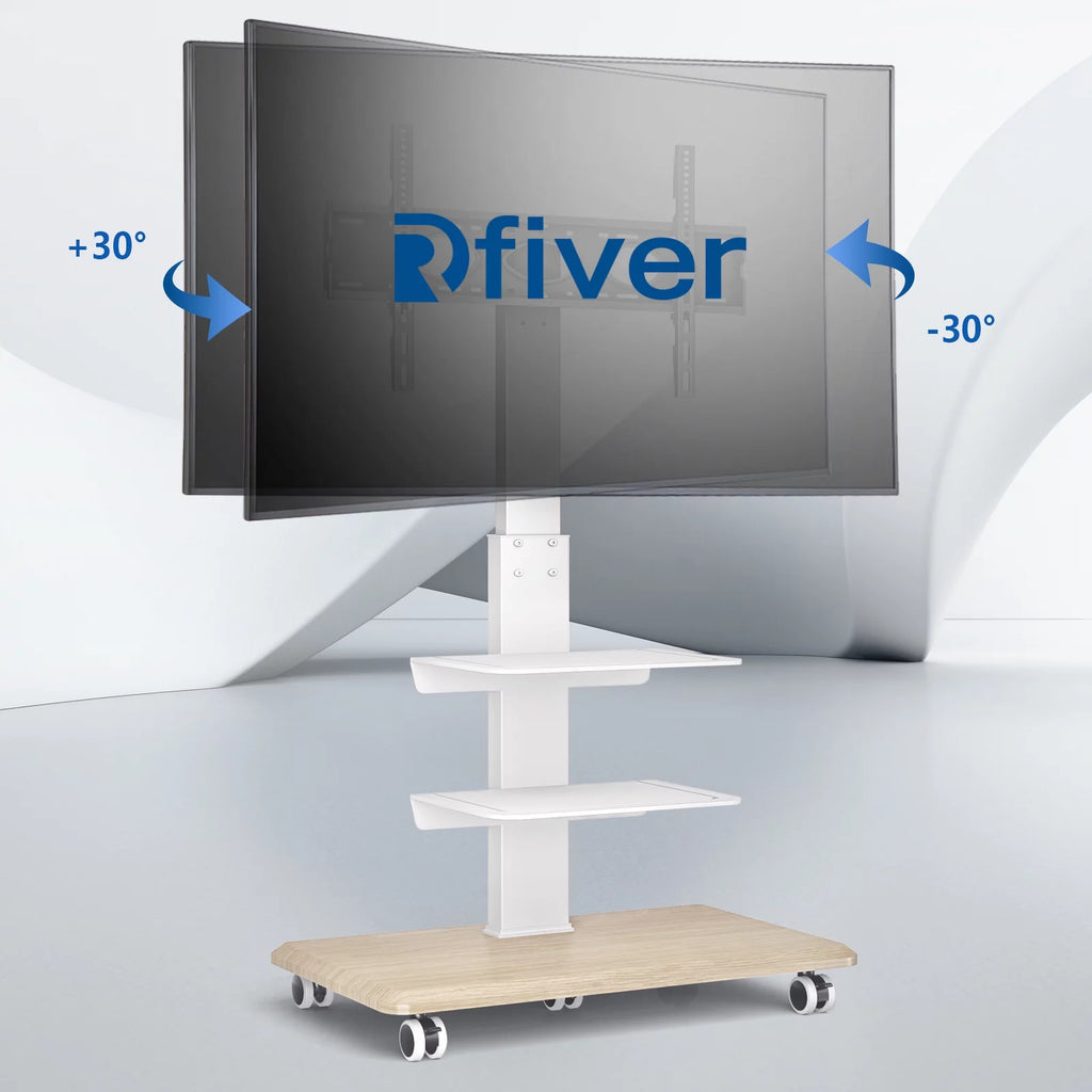 Black Rolling TV Stand with 3 Shelves F465007