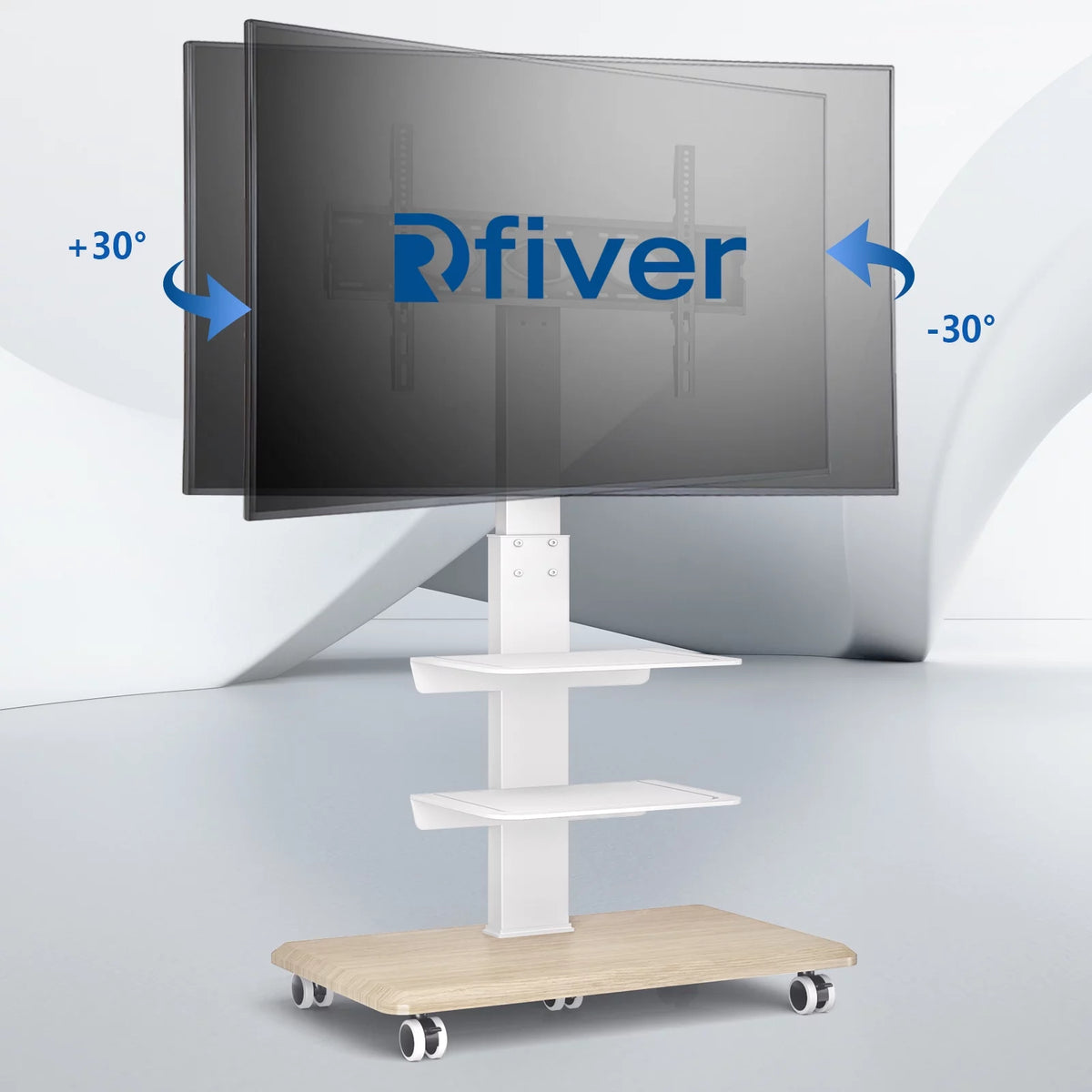 Black Rolling TV Stand with 3 Shelves F465007