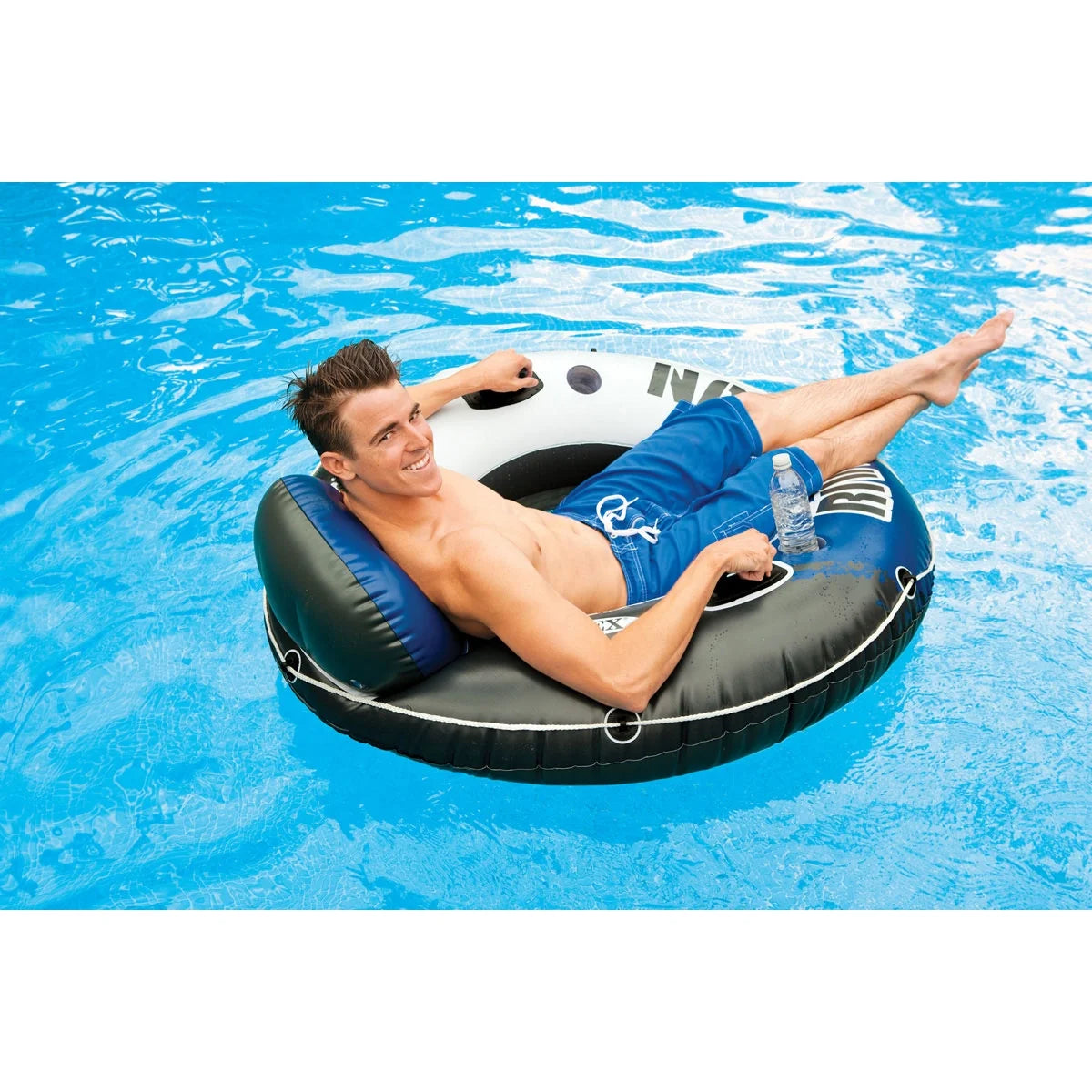 Inflatable 2 Person Raft with 1-Person Inflatable Tube (2 Pack) Y2457