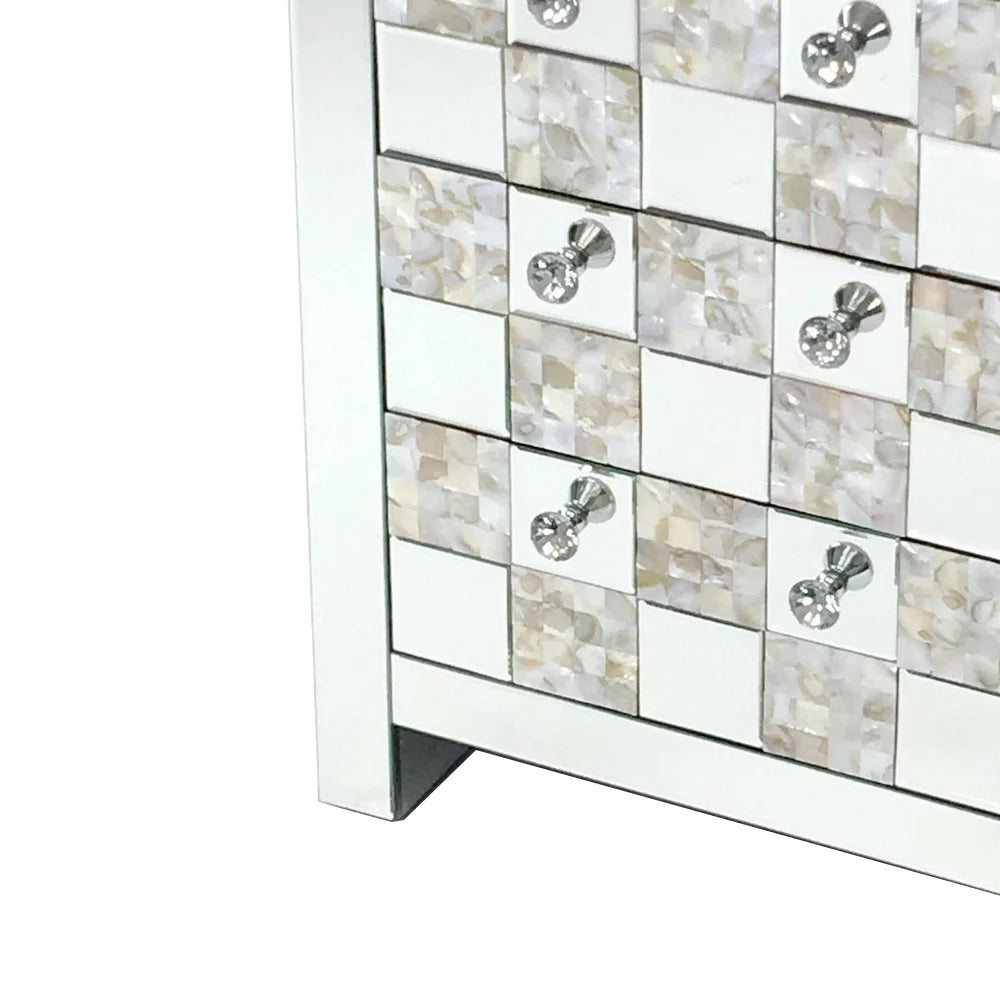 26 inch 3 Drawer Chest with Mirror Inlay K774