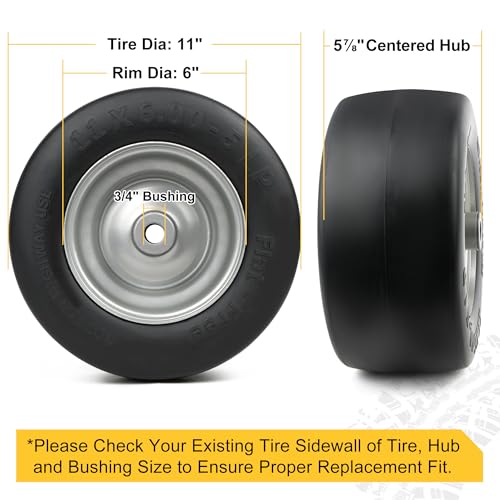 13x5.00-6 Flat Free Tire and Wheel with Smooth Tread B6813