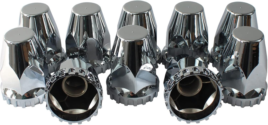 33mm Chrome ABS Plastic Screw on Lug Nut Covers Caps with Flange (40) E9184