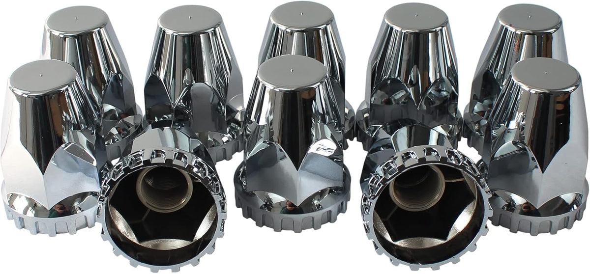 33mm Chrome ABS Plastic Screw on Lug Nut Covers Caps with Flange (40) E9184
