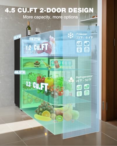 Silver 4.5 Cu.Ft Double Door Refrigerator with Freezer M75746