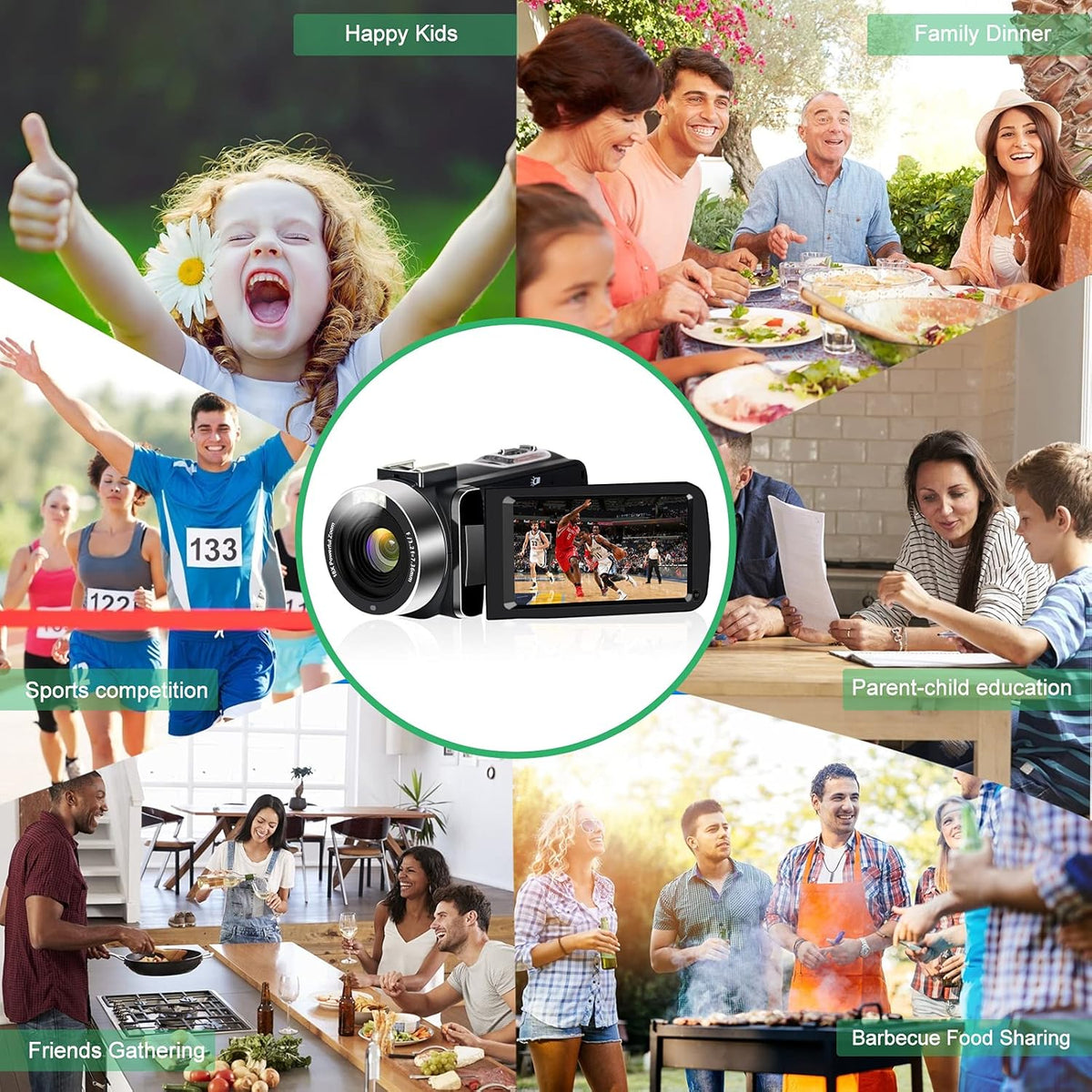 1080P 30FPS 3.0 Inch 270 Degree Rotation 16X Zoom Camcorder M743823