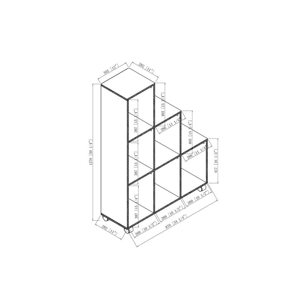 White 6-Shelf Display Cabinet P1585