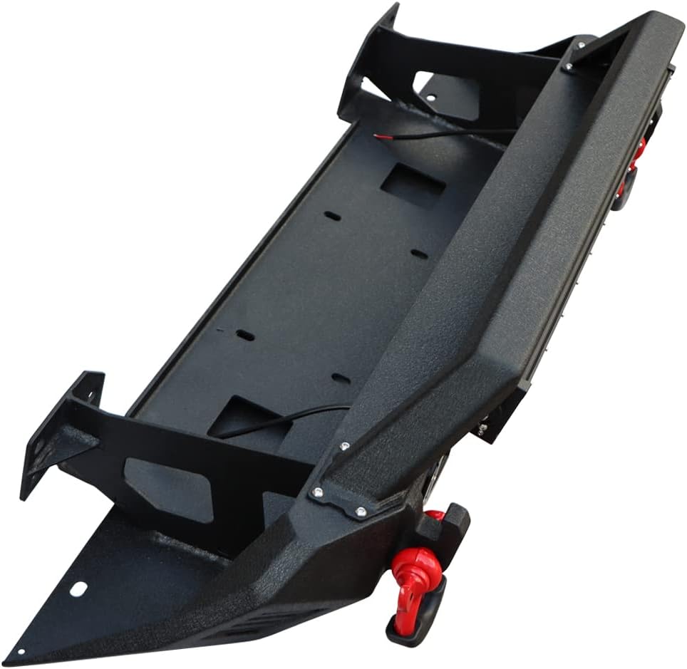 Textured Black Front and Rear Bumper with LED Lights and Winch Plate M8526