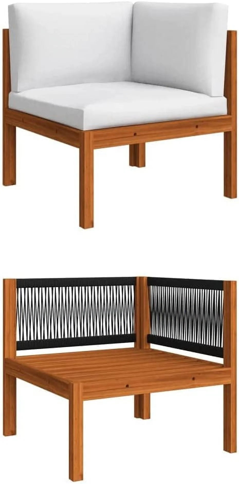 12 Piece Cream Solid Acacia Wood Patio Lounge Set M785047