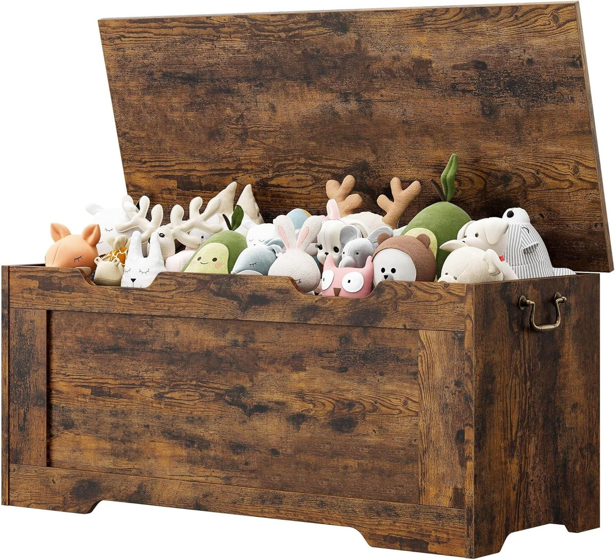 Brown Solid Wood Storage Chest Bench E36063