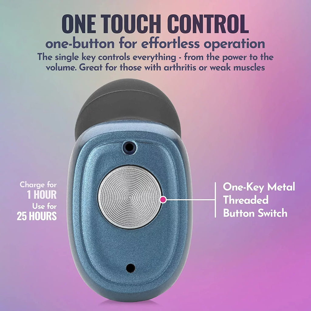 Rechargeable Hearing Amplifier Pair with Noise Cancelling D7077