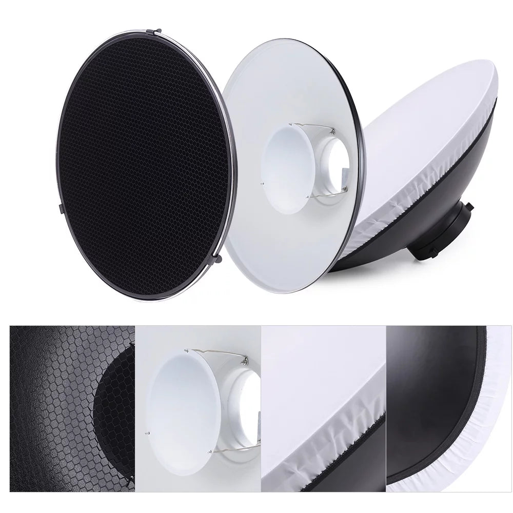 41cm Speedlite Strobe Diffuser Beauty Dish Lampshade with Reflector Honeycomb Soft Cloth C7177