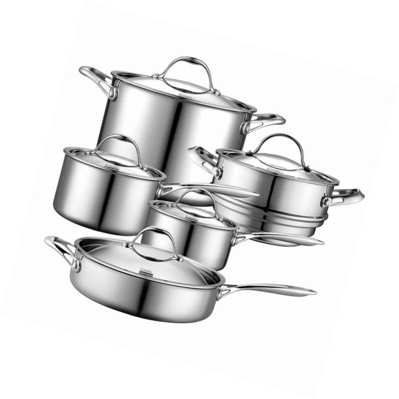 10 Piece Multi-Ply Clad Stainless Steel Cookware Set P87978