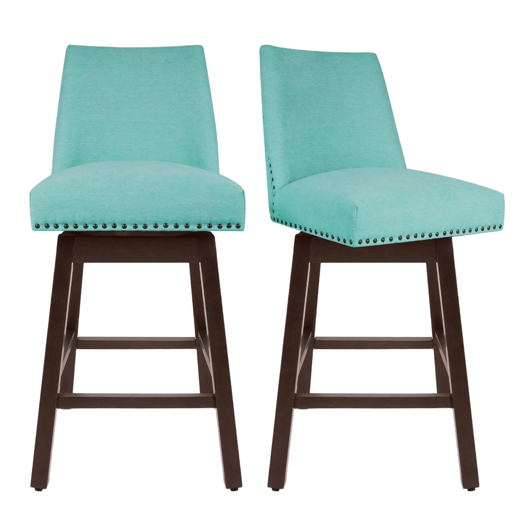 Tiffany Swivel Upholstered Bar Stools Set of 2 A325