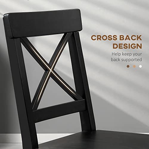 Black Wooden Cross Back Dining Chairs Set of 2 J87897