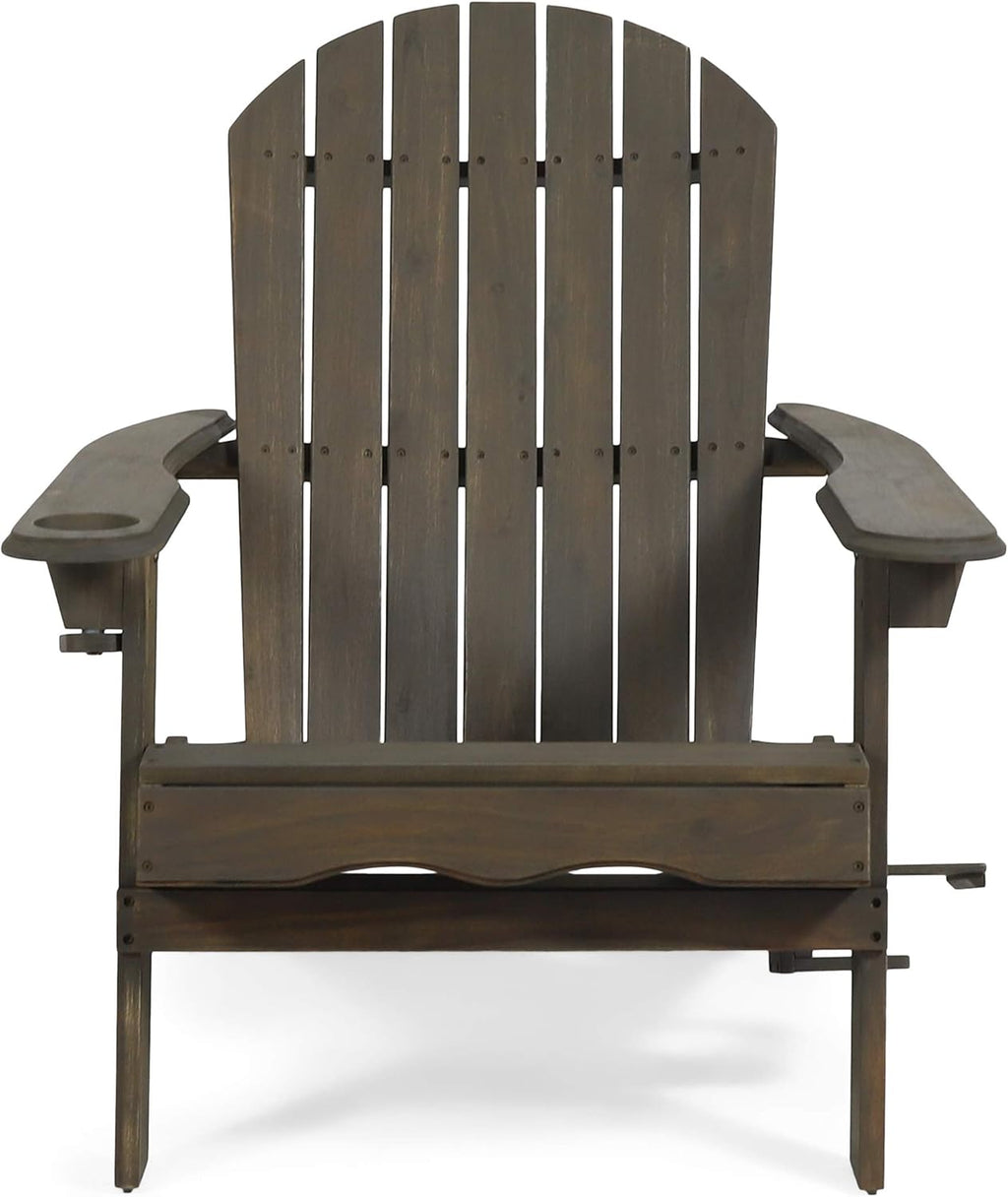 Gray Acacia Wood Folding Adirondack Chair K4932