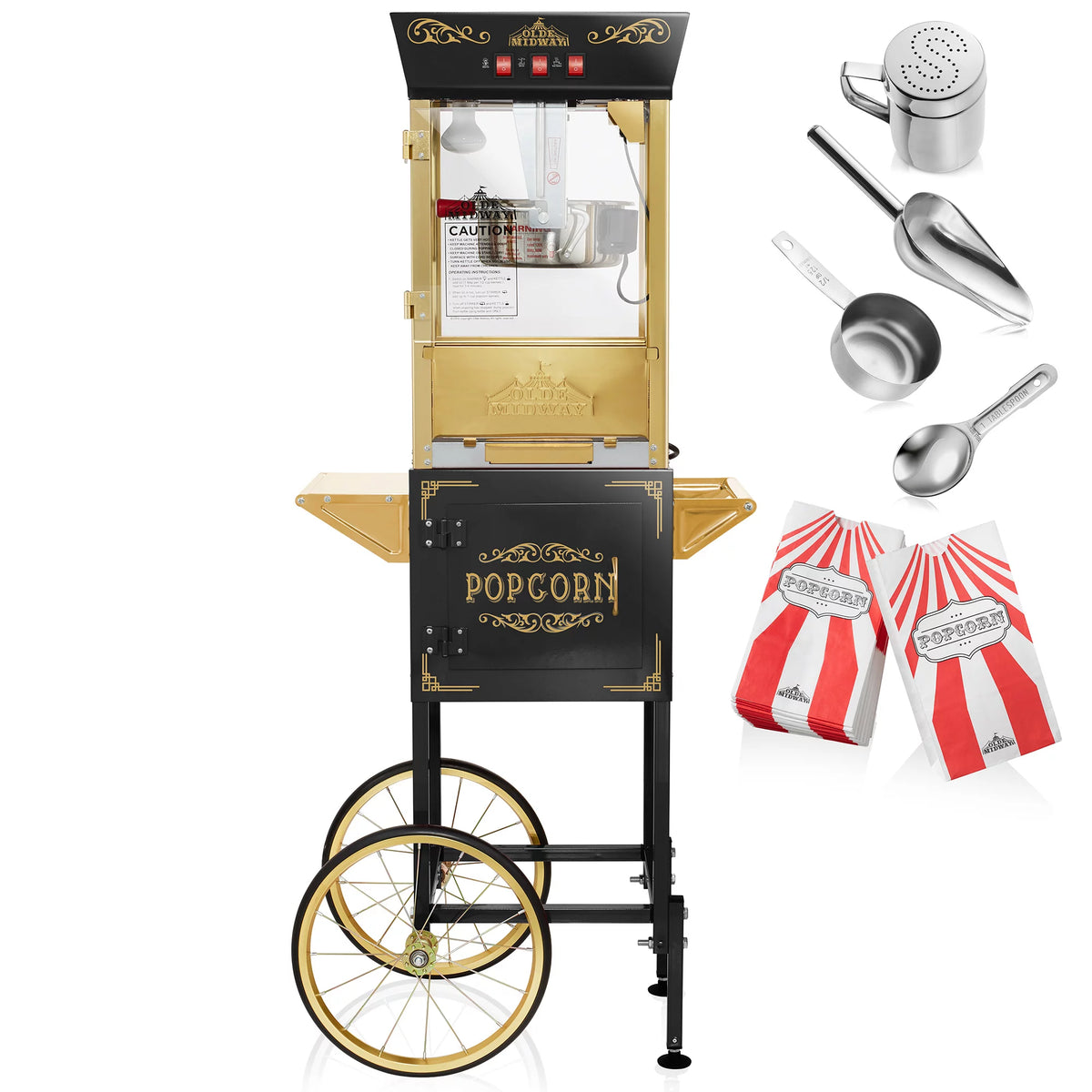 Black 8 oz Popcorn Machine with Cart Y45068