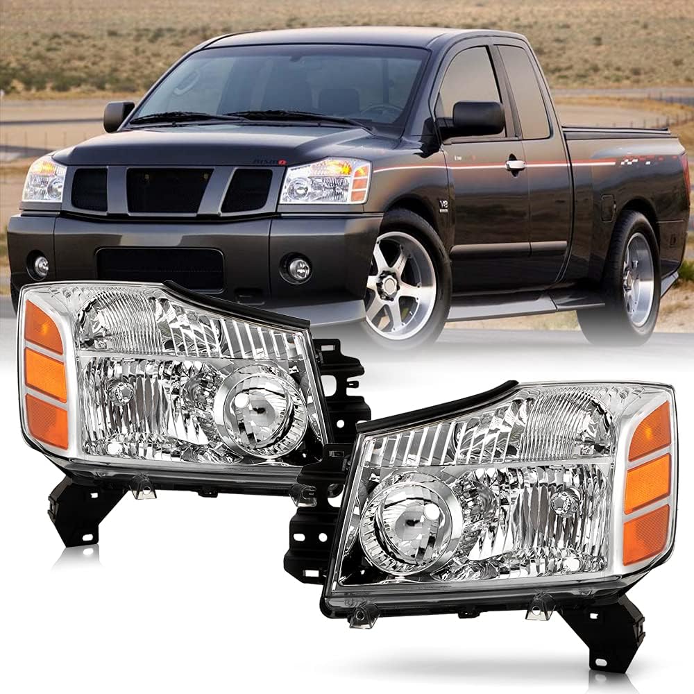 2004-2015 Nissan Titan Armada Headlights Replacement Driver + Passenger N358
