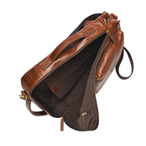 Cognac Leather Convertible Travel Backpack and Briefcase Messenger Bag H9194