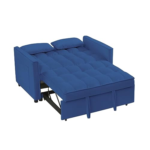 Off White 3 in 1 Sleeper Sofa Bed with Side Pockets B585