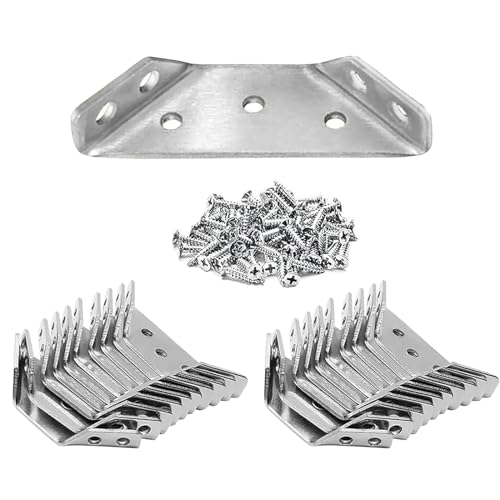 20 Pack Stainless Steel Furniture Corner Braces Connector with 140 Screws M60869