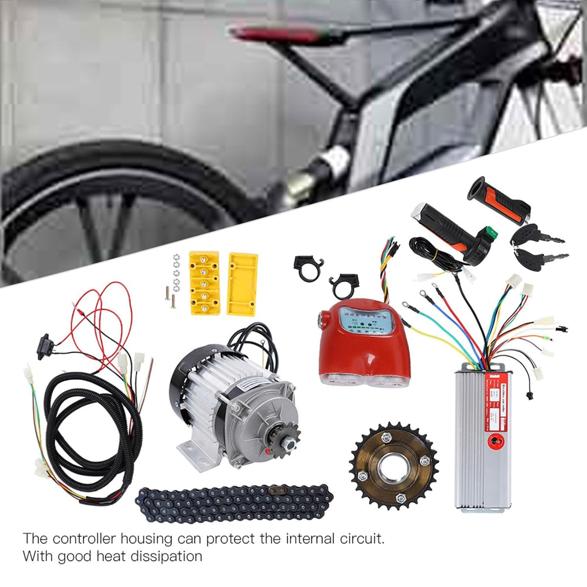 48V 800W DC Brushless Motor Kit Electric Bike Tricycle Scooter Conversion Kit U71638