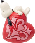 Snoopy Laying on Heart Figurine, 5.25 Inch, Multicolor V397531