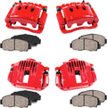 Red Semi-Loaded Calipers and Ceramic Pads Brake Kit C321
