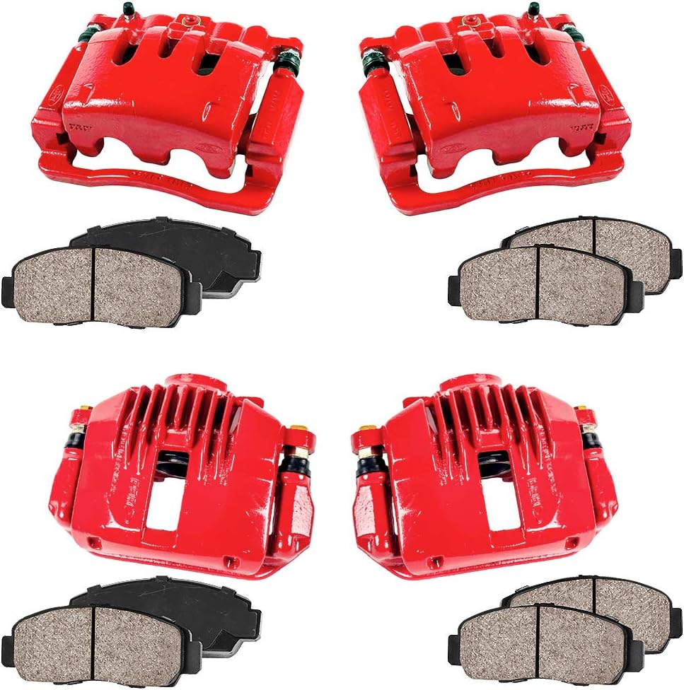 Red Semi-Loaded Calipers and Ceramic Pads Brake Kit C321