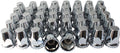 33mm Chrome ABS Plastic Screw on Lug Nut Covers Caps with Flange (40) E9184