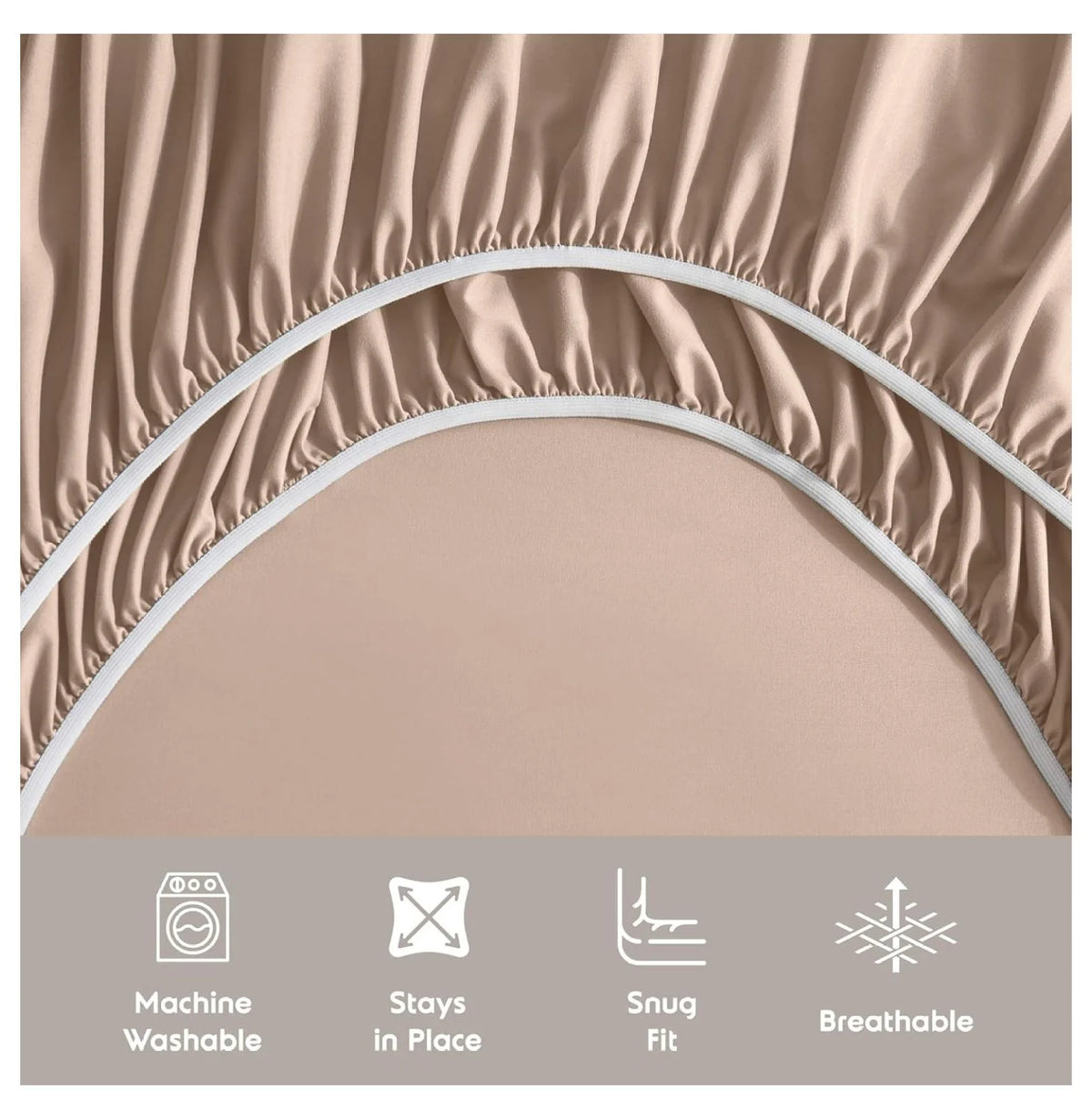 Twin 3 Piece Deep Pocket Bed Sheets Set with Fitted Sheet, Flat Sheet, Pillow Case N11395